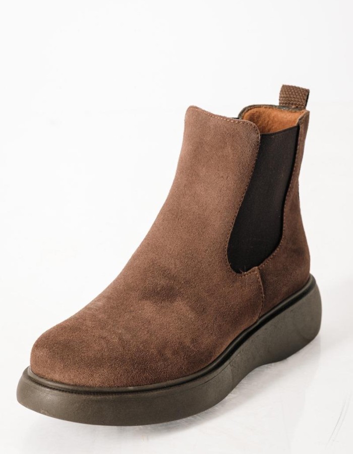 Ragazza suede δερμάτινα μποτάκια με ιδιαίτερη σόλα ΚΑΦΕ