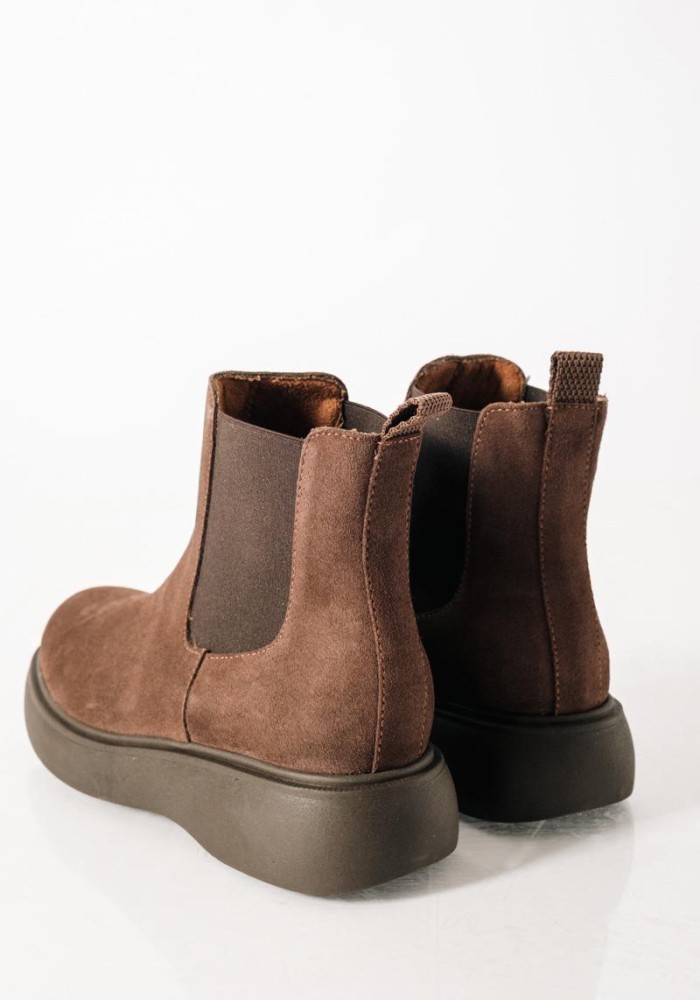 Ragazza suede δερμάτινα μποτάκια με ιδιαίτερη σόλα ΚΑΦΕ