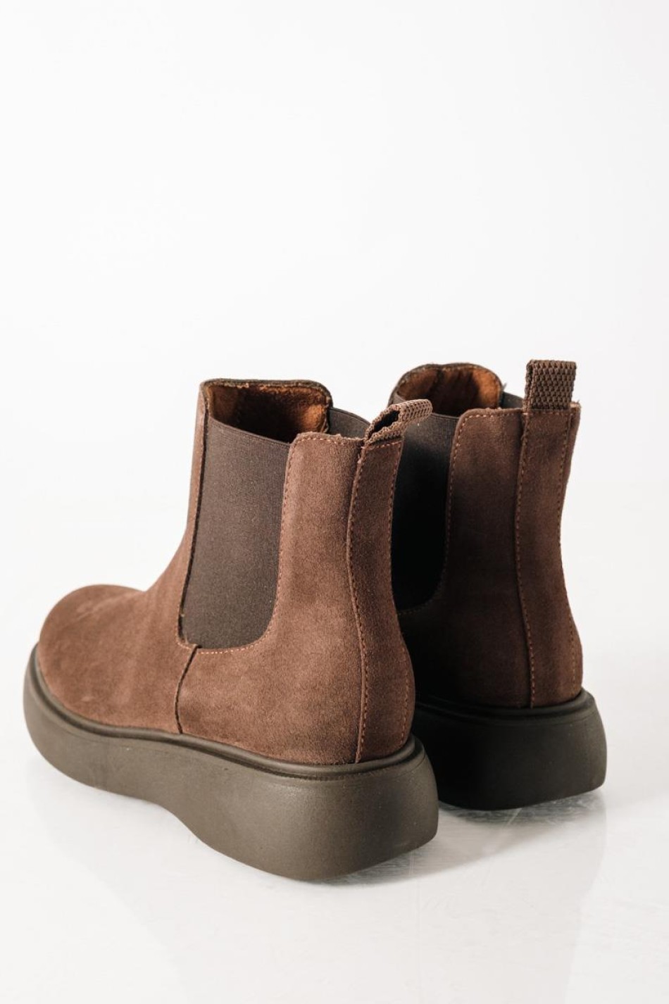 Ragazza suede δερμάτινα μποτάκια με ιδιαίτερη σόλα ΚΑΦΕ