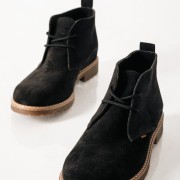 Ragazza suede δερμάτινα oxford μποτάκια ΜΑΥΡΟ