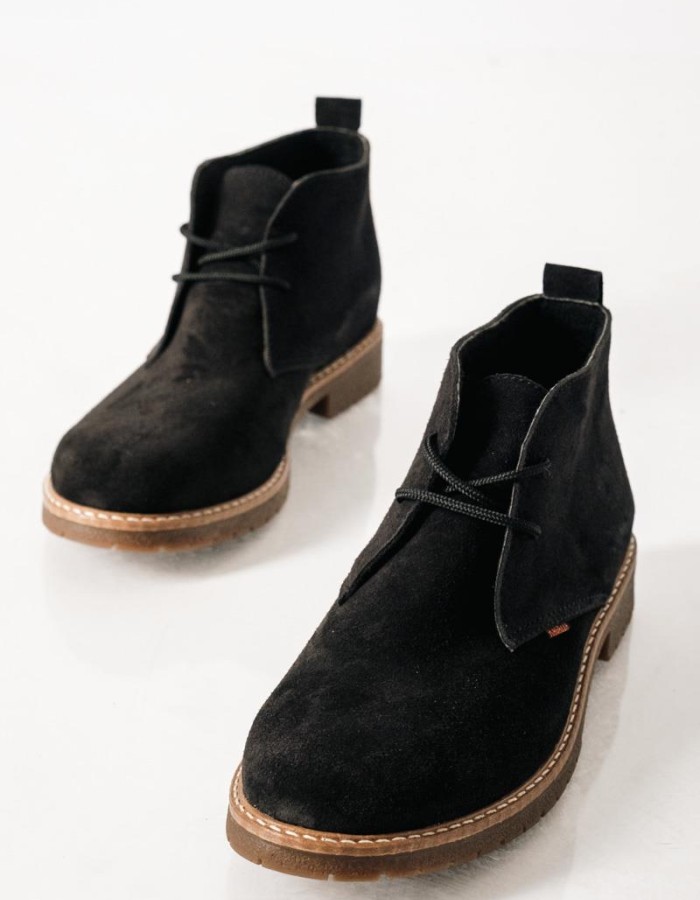 Ragazza suede δερμάτινα oxford μποτάκια ΜΑΥΡΟ