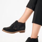 Ragazza suede δερμάτινα oxford μποτάκια ΜΑΥΡΟ