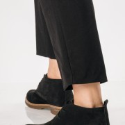 Ragazza suede δερμάτινα oxford μποτάκια ΜΑΥΡΟ