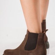 Ragazza suede δερμάτινα μποτάκια με ιδιαίτερη σόλα ΚΑΦΕ