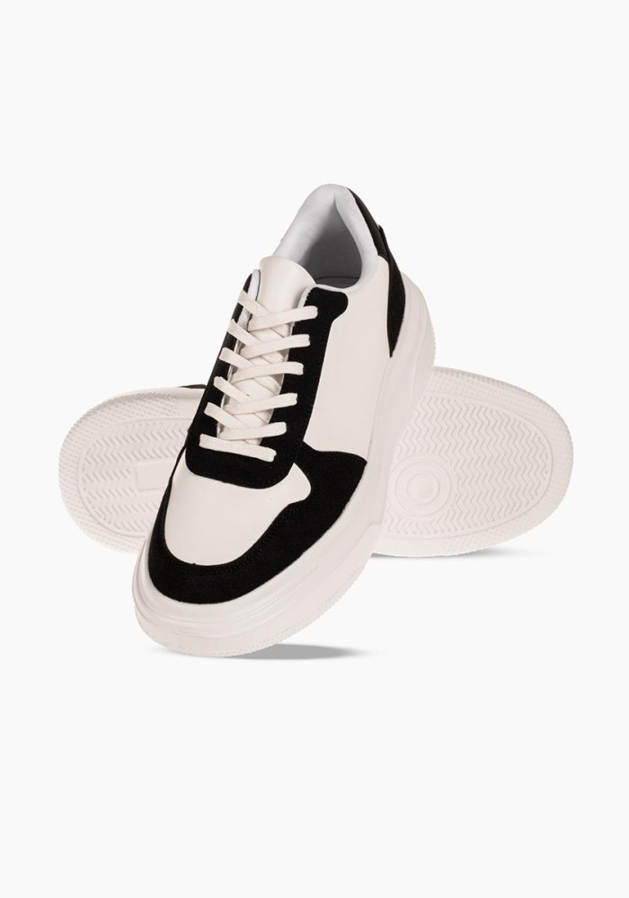 ZAK Ανδρικά sneakers με έντονη αντίθεση χρωμάτων ΑΣΠΡΟ/ΜΑΥΡΟ
