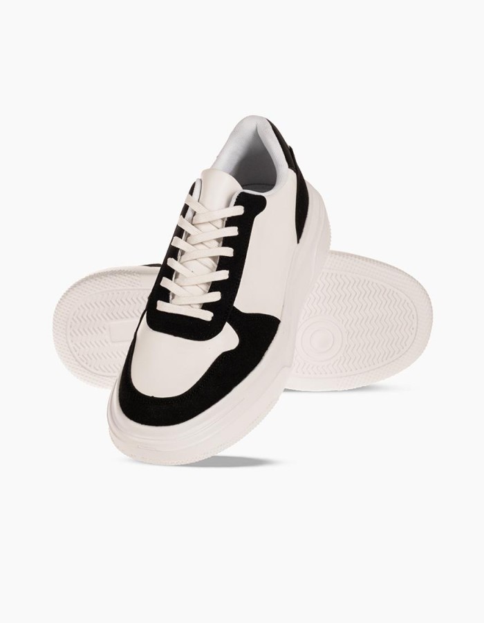 ZAK Ανδρικά sneakers με έντονη αντίθεση χρωμάτων ΑΣΠΡΟ/ΜΑΥΡΟ