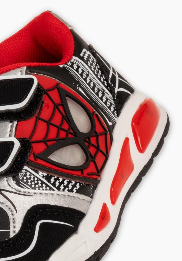 Sneakers για αγόρια με διπλό velcro και φωτάκια στη σόλα ΜΑΥΡΟ