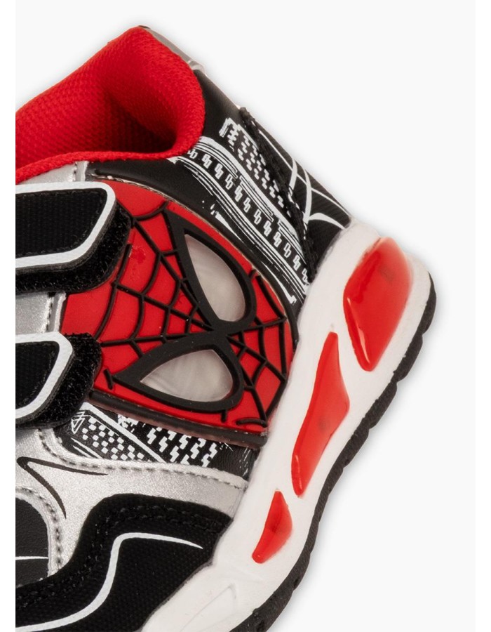 Sneakers για αγόρια με διπλό velcro και φωτάκια στη σόλα ΜΑΥΡΟ