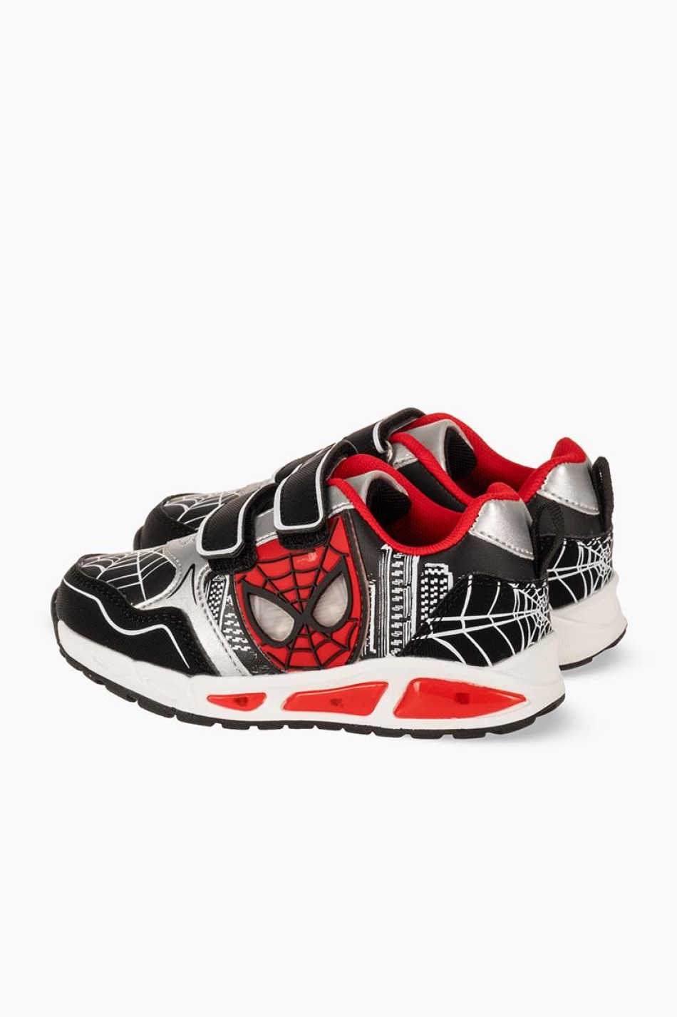 Sneakers για αγόρια με διπλό velcro και φωτάκια στη σόλα ΜΑΥΡΟ Sneakers για αγόρια με διπλό velcro και φωτάκια στη σόλα ΜΑΥΡΟ