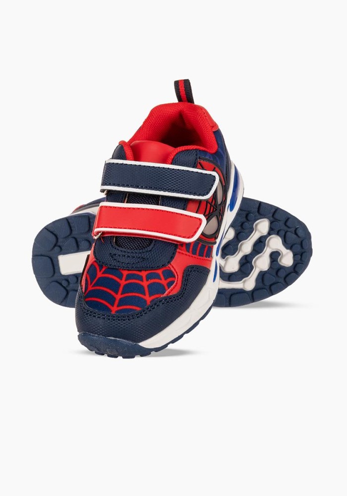 Sneakers για αγόρια με διπλό velcro και φωτάκια στη σόλα ΜΠΛΕ