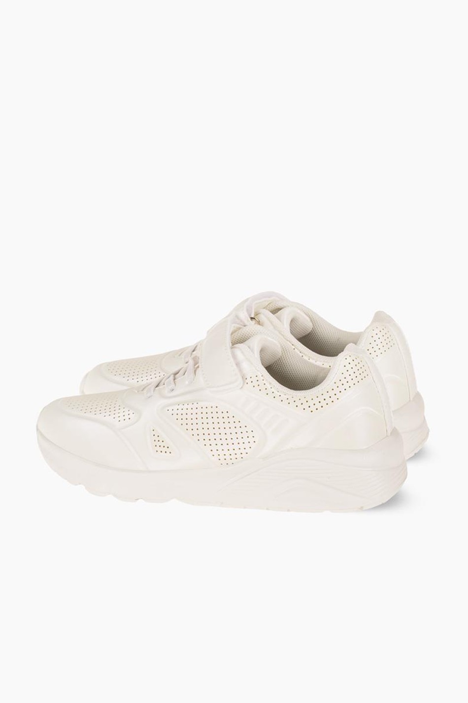 Sneakers για κορίτσια με κούμπωμα velcro και ελαστικά κορδόνια ΑΣΠΡΟ Sneakers για κορίτσια με κούμπωμα velcro και ελαστικά κορδόνια ΑΣΠΡΟ