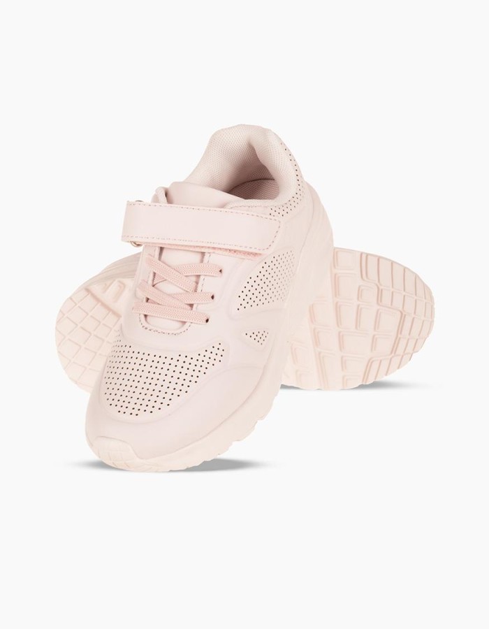 Sneakers για κορίτσια με κούμπωμα velcro και ελαστικά κορδόνια ΡΟΖ