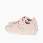 Sneakers για κορίτσια με κούμπωμα velcro και ελαστικά κορδόνια ΡΟΖ Sneakers για κορίτσια με κούμπωμα velcro και ελαστικά κορδόνια ΡΟΖ