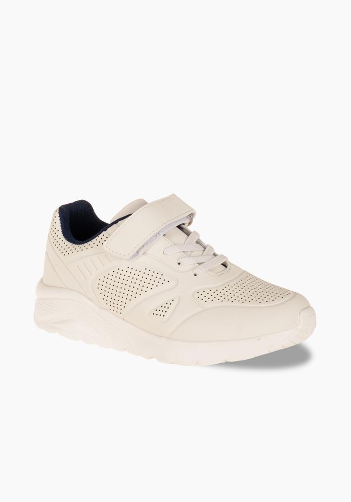 Sneakers για αγόρια με κούμπωμα velcro και ελαστικά κορδόνια ΑΣΠΡΟ/ΜΠΛΕ