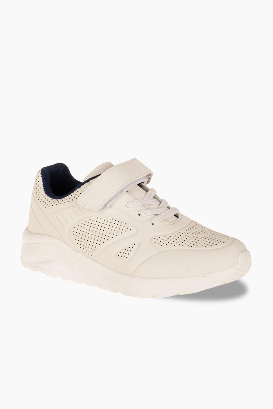 Sneakers για αγόρια με κούμπωμα velcro και ελαστικά κορδόνια ΑΣΠΡΟ/ΜΠΛΕ Sneakers για αγόρια με κούμπωμα velcro και ελαστικά κορδόνια ΑΣΠΡΟ/ΜΠΛΕ