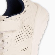 Sneakers για αγόρια με κούμπωμα velcro και ελαστικά κορδόνια ΑΣΠΡΟ/ΜΠΛΕ Sneakers για αγόρια με κούμπωμα velcro και ελαστικά κορδόνια ΑΣΠΡΟ/ΜΠΛΕ
