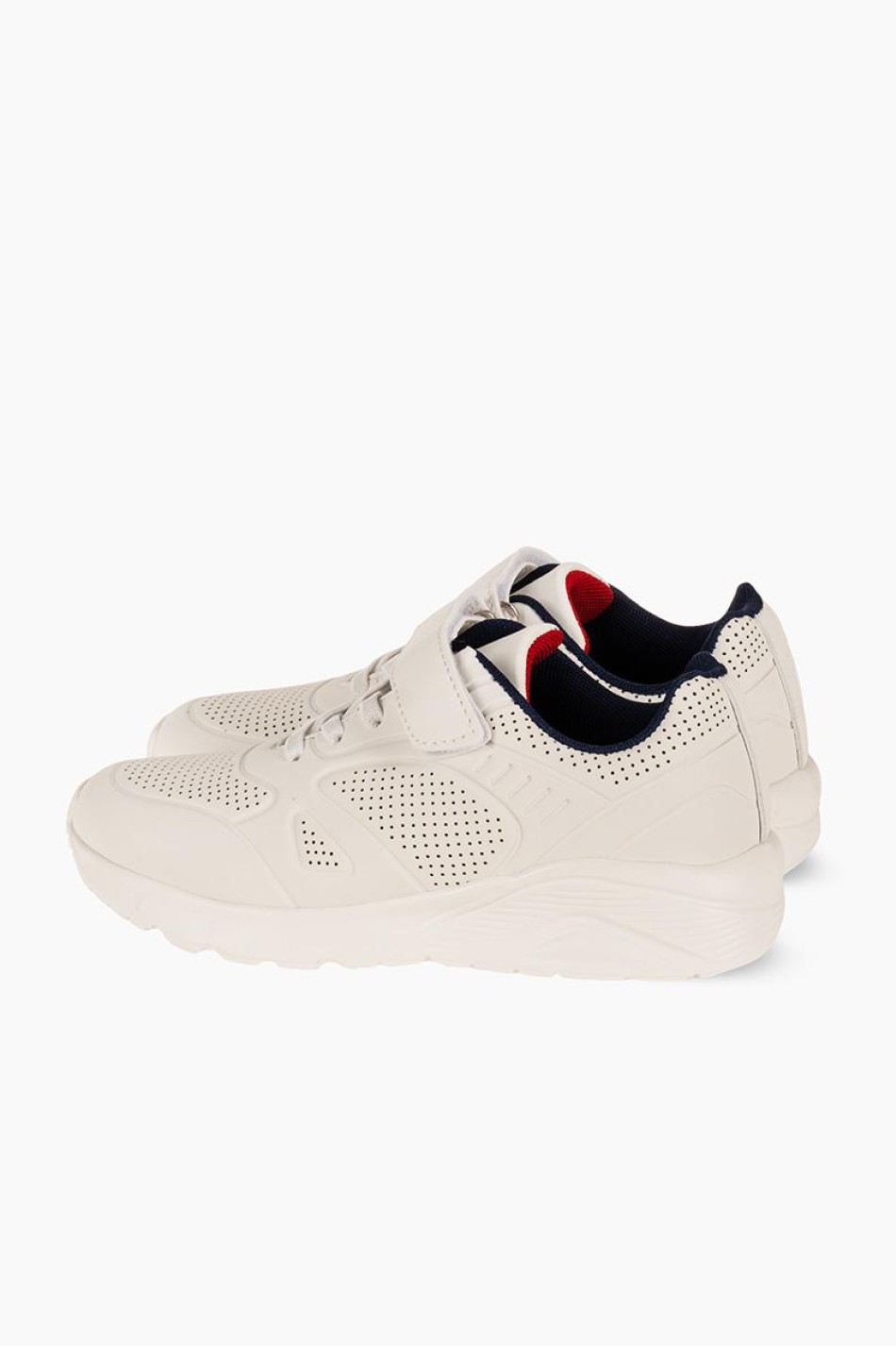 Sneakers για αγόρια με κούμπωμα velcro και ελαστικά κορδόνια ΑΣΠΡΟ/ΜΠΛΕ Sneakers για αγόρια με κούμπωμα velcro και ελαστικά κορδόνια ΑΣΠΡΟ/ΜΠΛΕ