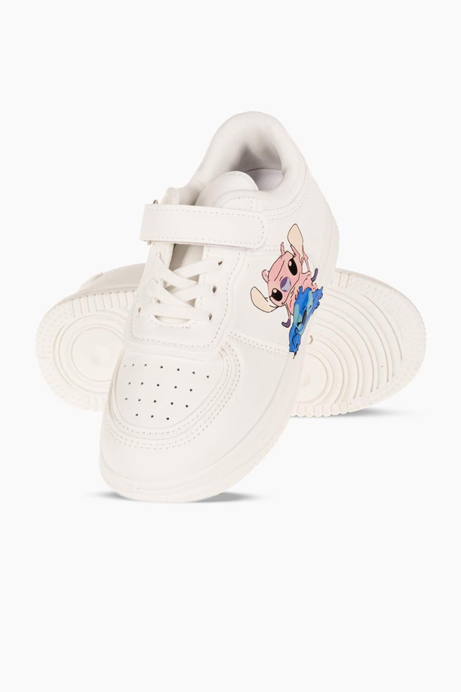 Sneakers για κορίτσι με σχέδιο lilo and stitch ΑΣΠΡΟ Sneakers για κορίτσι με σχέδιο lilo and stitch ΑΣΠΡΟ