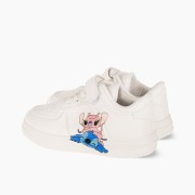 Sneakers για κορίτσι με σχέδιο lilo and stitch ΑΣΠΡΟ Sneakers για κορίτσι με σχέδιο lilo and stitch ΑΣΠΡΟ