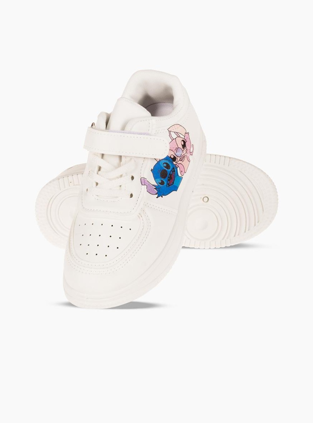 Sneakers για κορίτσι με velcro και σχέδιο lilo and stitch ΑΣΠΡΟ