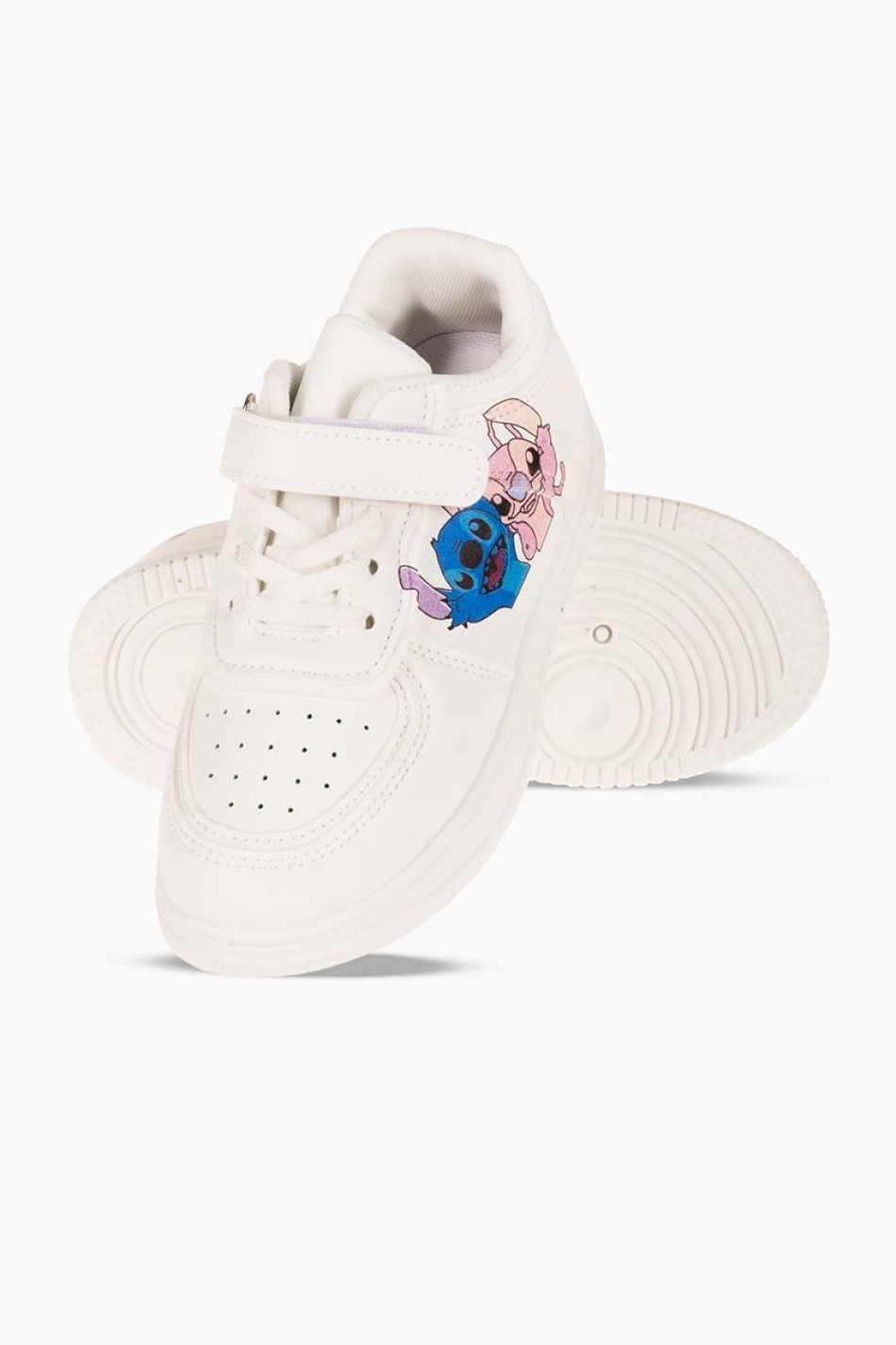 Sneakers για κορίτσι με velcro και σχέδιο lilo and stitch ΑΣΠΡΟ Sneakers για κορίτσι με velcro και σχέδιο lilo and stitch ΑΣΠΡΟ