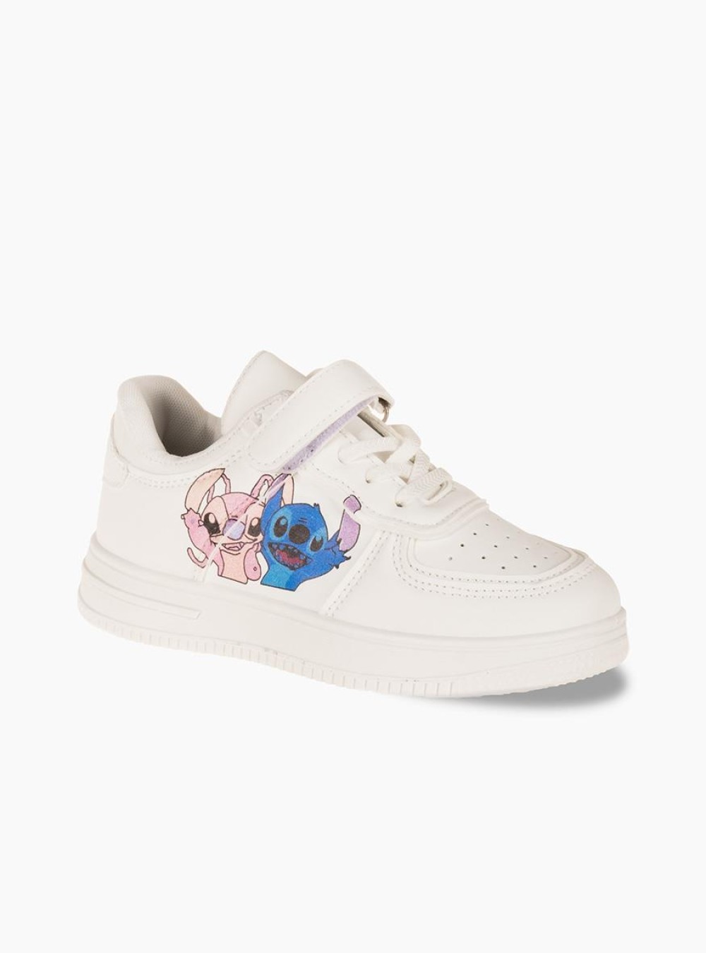 Sneakers για κορίτσι με velcro και σχέδιο lilo and stitch ΑΣΠΡΟ