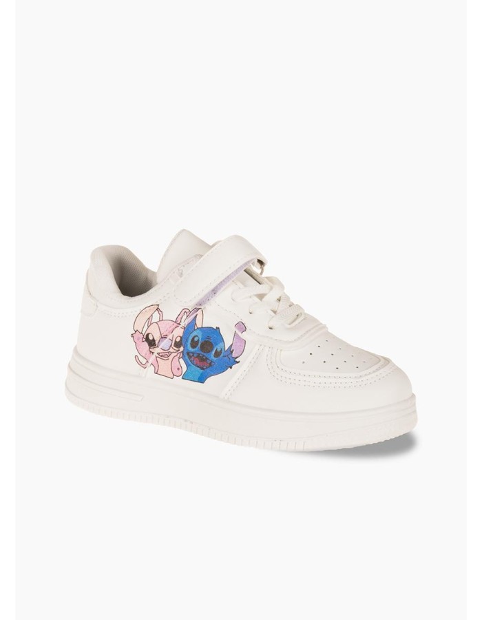 Sneakers για κορίτσι με velcro και σχέδιο lilo and stitch ΑΣΠΡΟ