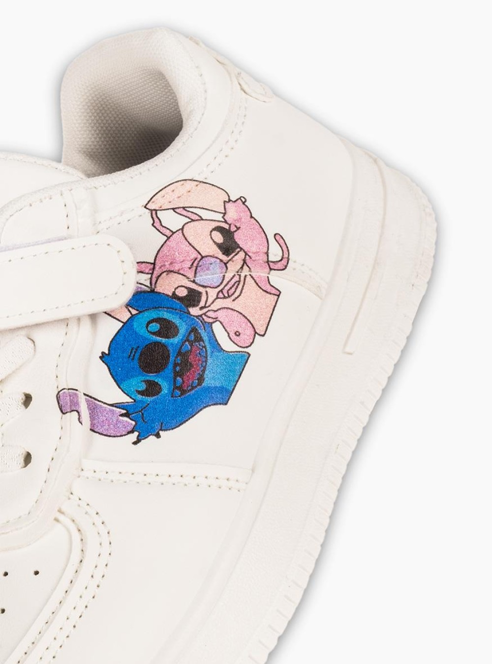 Sneakers για κορίτσι με velcro και σχέδιο lilo and stitch ΑΣΠΡΟ
