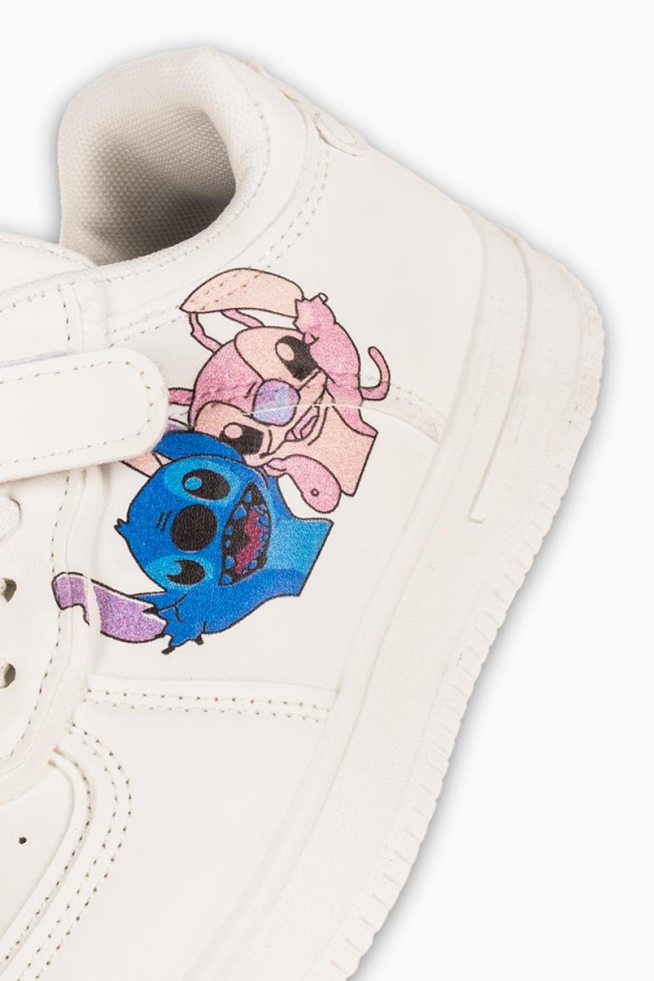 Sneakers για κορίτσι με velcro και σχέδιο lilo and stitch ΑΣΠΡΟ Sneakers για κορίτσι με velcro και σχέδιο lilo and stitch ΑΣΠΡΟ