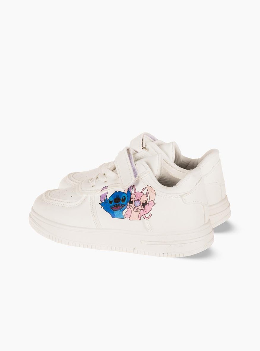 Sneakers για κορίτσι με velcro και σχέδιο lilo and stitch ΑΣΠΡΟ
