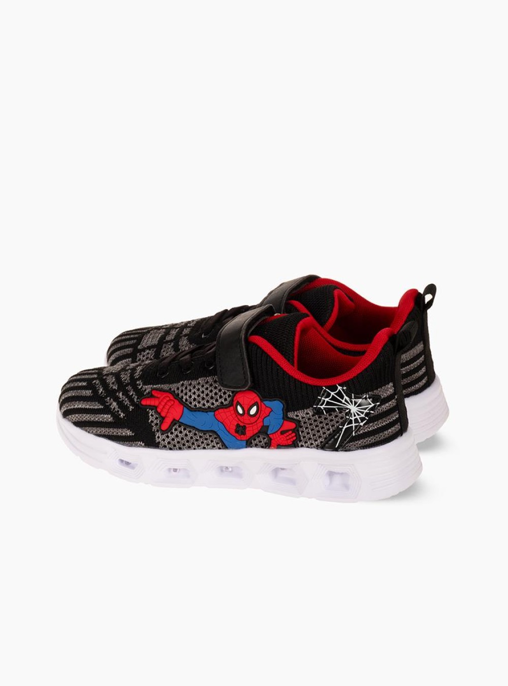 Αθλητικά για αγόρι spiderman με κούμπωμα velcro και φωτάκια στη σόλα ΜΑΥΡΟ/ΓΚΡΙ Αθλητικά για αγόρι spiderman με κούμπωμα velcro και φωτάκια στη σόλα ΜΑΥΡΟ/ΓΚΡΙ