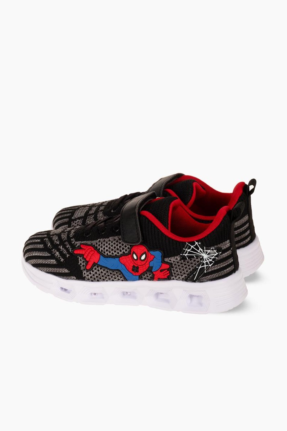 Αθλητικά για αγόρι spiderman με κούμπωμα velcro και φωτάκια στη σόλα ΜΑΥΡΟ/ΓΚΡΙ Αθλητικά για αγόρι spiderman με κούμπωμα velcro και φωτάκια στη σόλα ΜΑΥΡΟ/ΓΚΡΙ
