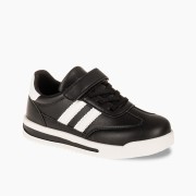 Sneakers για αγόρια με velcro και διπλή ρίγα στο πλάι ΜΑΥΡΟ Sneakers για αγόρια με velcro και διπλή ρίγα στο πλάι ΜΑΥΡΟ