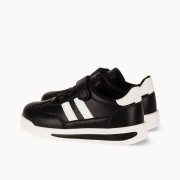 Sneakers για αγόρια με velcro και διπλή ρίγα στο πλάι ΜΑΥΡΟ Sneakers για αγόρια με velcro και διπλή ρίγα στο πλάι ΜΑΥΡΟ
