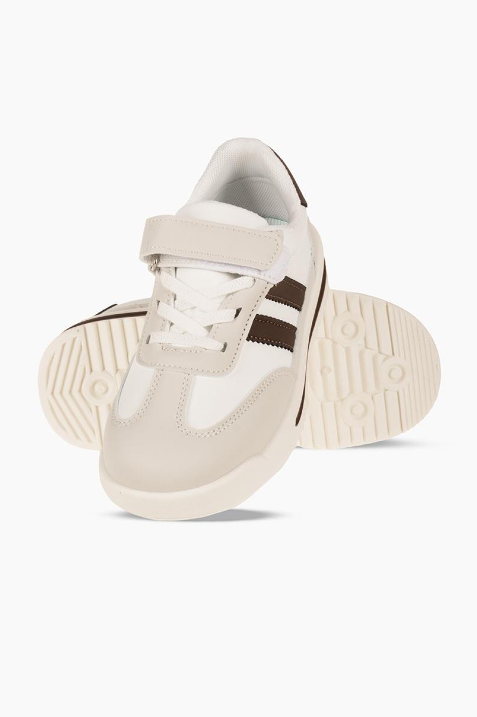 Sneakers για αγόρια με velcro και διπλή ρίγα στο πλάι ΓΚΡΙ Sneakers για αγόρια με velcro και διπλή ρίγα στο πλάι ΓΚΡΙ