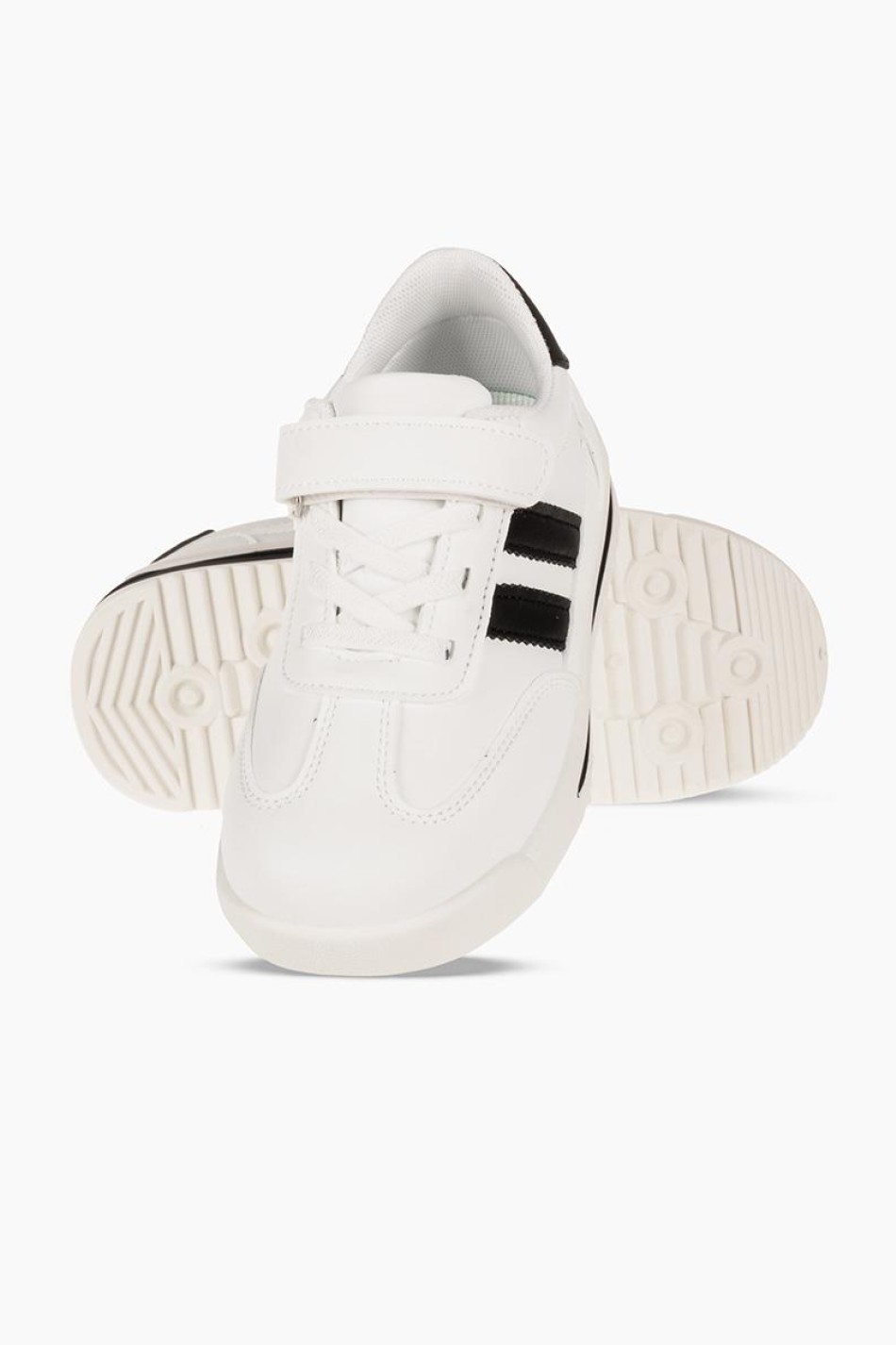 Sneakers για αγόρια με velcro και διπλή ρίγα στο πλάι ΑΣΠΡΟ/ΜΑΥΡΟ Sneakers για αγόρια με velcro και διπλή ρίγα στο πλάι ΑΣΠΡΟ/ΜΑΥΡΟ