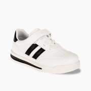 Sneakers για αγόρια με velcro και διπλή ρίγα στο πλάι ΑΣΠΡΟ/ΜΑΥΡΟ Sneakers για αγόρια με velcro και διπλή ρίγα στο πλάι ΑΣΠΡΟ/ΜΑΥΡΟ