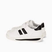 Sneakers για αγόρια με velcro και διπλή ρίγα στο πλάι ΑΣΠΡΟ/ΜΑΥΡΟ Sneakers για αγόρια με velcro και διπλή ρίγα στο πλάι ΑΣΠΡΟ/ΜΑΥΡΟ