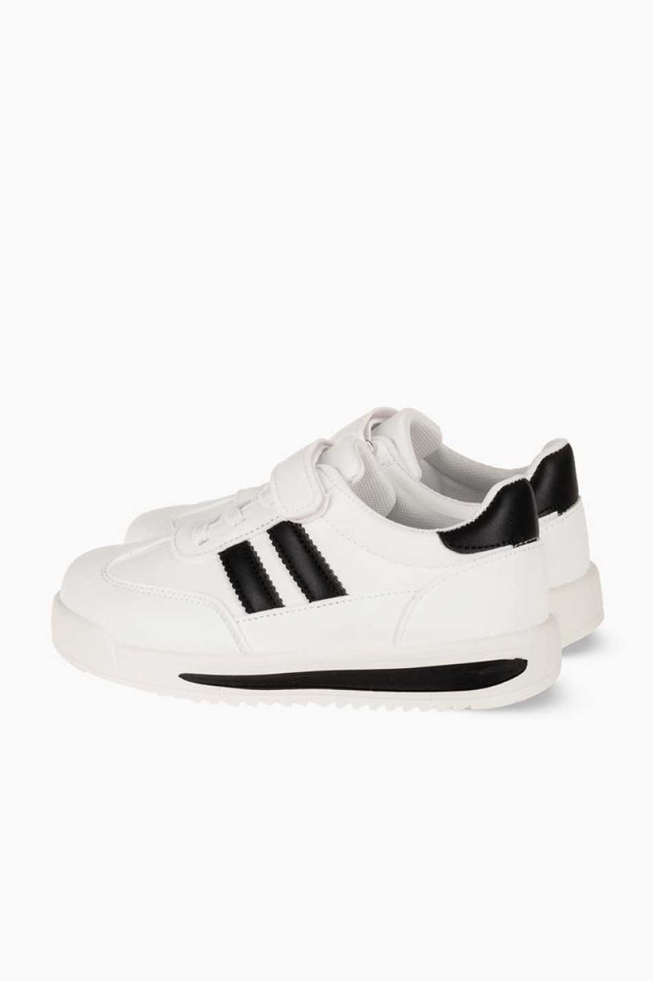 Sneakers για αγόρια με velcro και διπλή ρίγα στο πλάι ΑΣΠΡΟ/ΜΑΥΡΟ Sneakers για αγόρια με velcro και διπλή ρίγα στο πλάι ΑΣΠΡΟ/ΜΑΥΡΟ