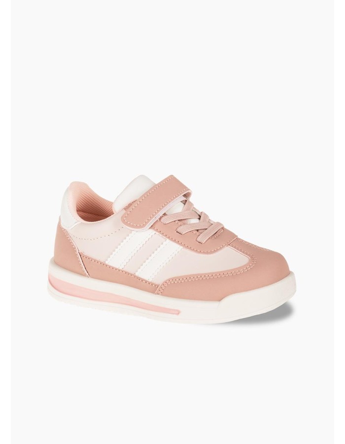 Sneakers για κορίτσια με velcro και ελαστικά κορδόνια ΡΟΖ