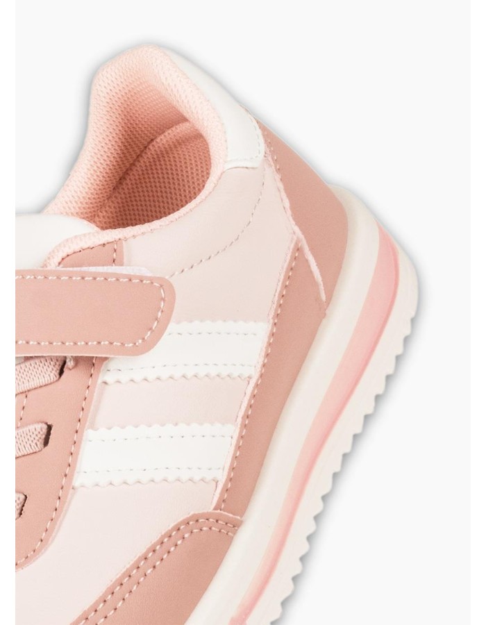 Sneakers για κορίτσια με velcro και ελαστικά κορδόνια ΡΟΖ