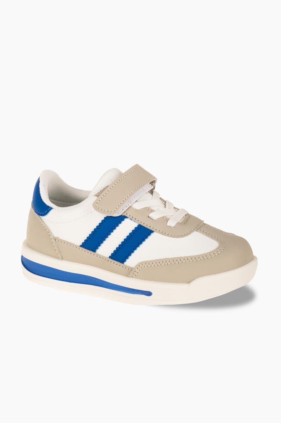 Sneakers για κορίτσια με velcro και ελαστικά κορδόνια ΑΣΠΡΟ/ΜΠΛΕ Sneakers για κορίτσια με velcro και ελαστικά κορδόνια ΑΣΠΡΟ/ΜΠΛΕ