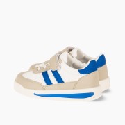 Sneakers για κορίτσια με velcro και ελαστικά κορδόνια ΑΣΠΡΟ/ΜΠΛΕ Sneakers για κορίτσια με velcro και ελαστικά κορδόνια ΑΣΠΡΟ/ΜΠΛΕ