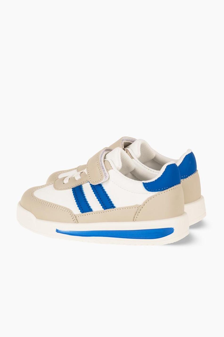 Sneakers για κορίτσια με velcro και ελαστικά κορδόνια ΑΣΠΡΟ/ΜΠΛΕ Sneakers για κορίτσια με velcro και ελαστικά κορδόνια ΑΣΠΡΟ/ΜΠΛΕ