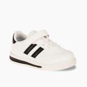 Sneakers για αγόρι με velcro και ελαστικά κορδόνια ΑΣΠΡΟ/ΜΑΥΡΟ Sneakers για αγόρι με velcro και ελαστικά κορδόνια ΑΣΠΡΟ/ΜΑΥΡΟ