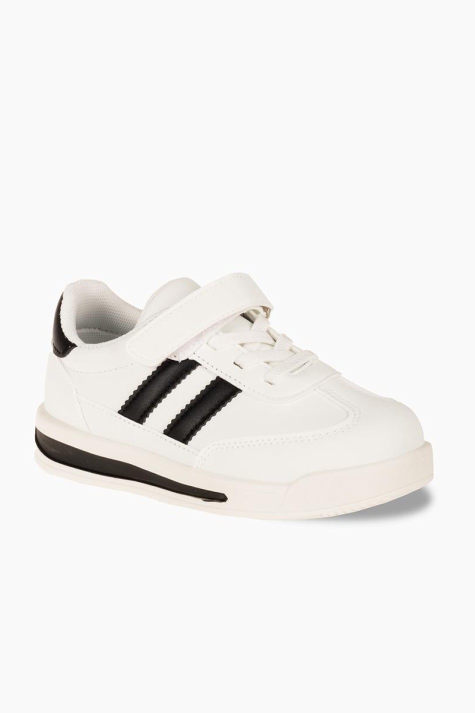 Sneakers για αγόρι με velcro και ελαστικά κορδόνια ΑΣΠΡΟ/ΜΑΥΡΟ Sneakers για αγόρι με velcro και ελαστικά κορδόνια ΑΣΠΡΟ/ΜΑΥΡΟ
