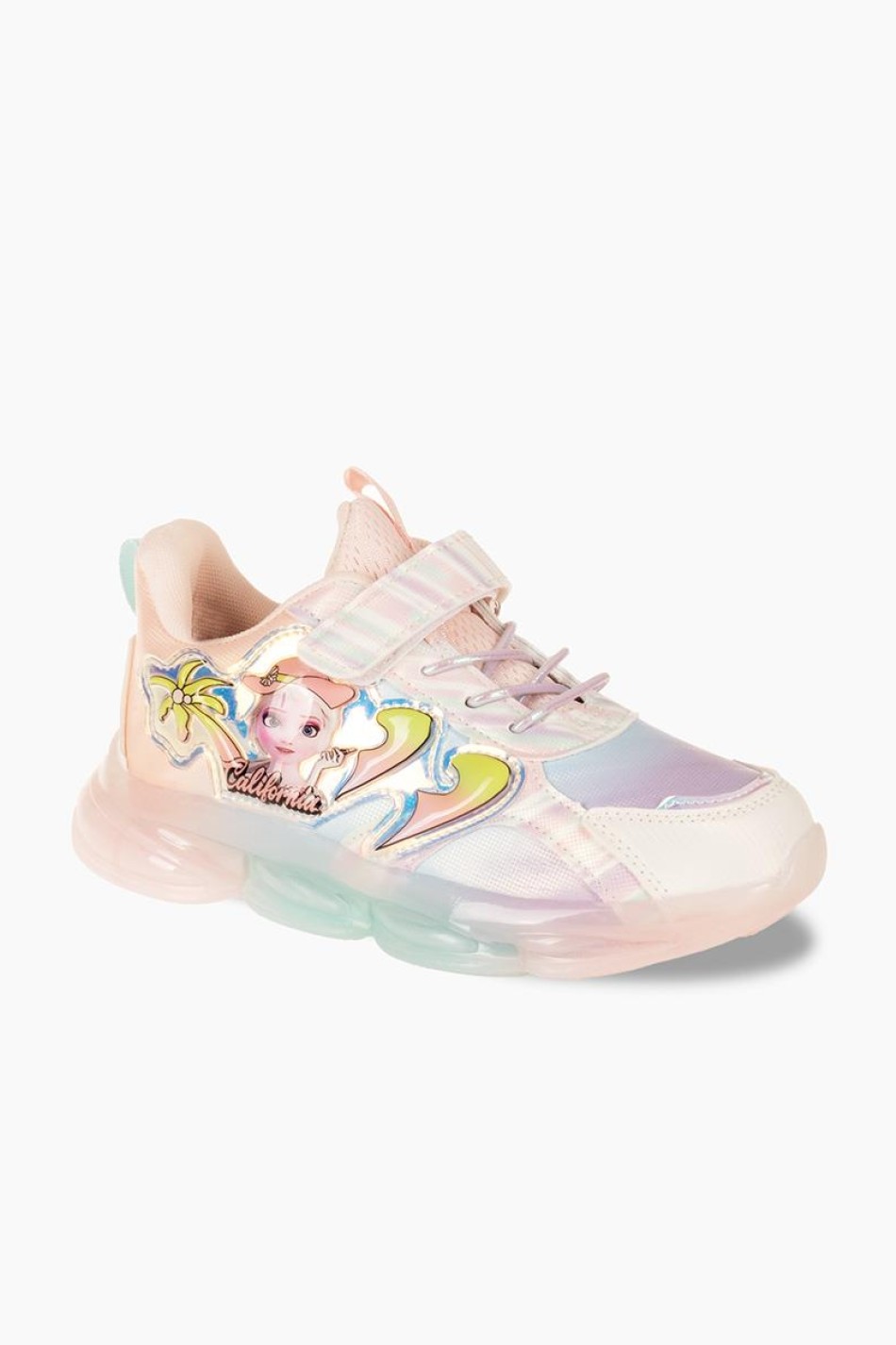 Sneakers για κορίτσι με χρώματα rainbow και διακοσμητικό σχέδιο ΡΟΖ Sneakers για κορίτσι με χρώματα rainbow και διακοσμητικό σχέδιο ΡΟΖ