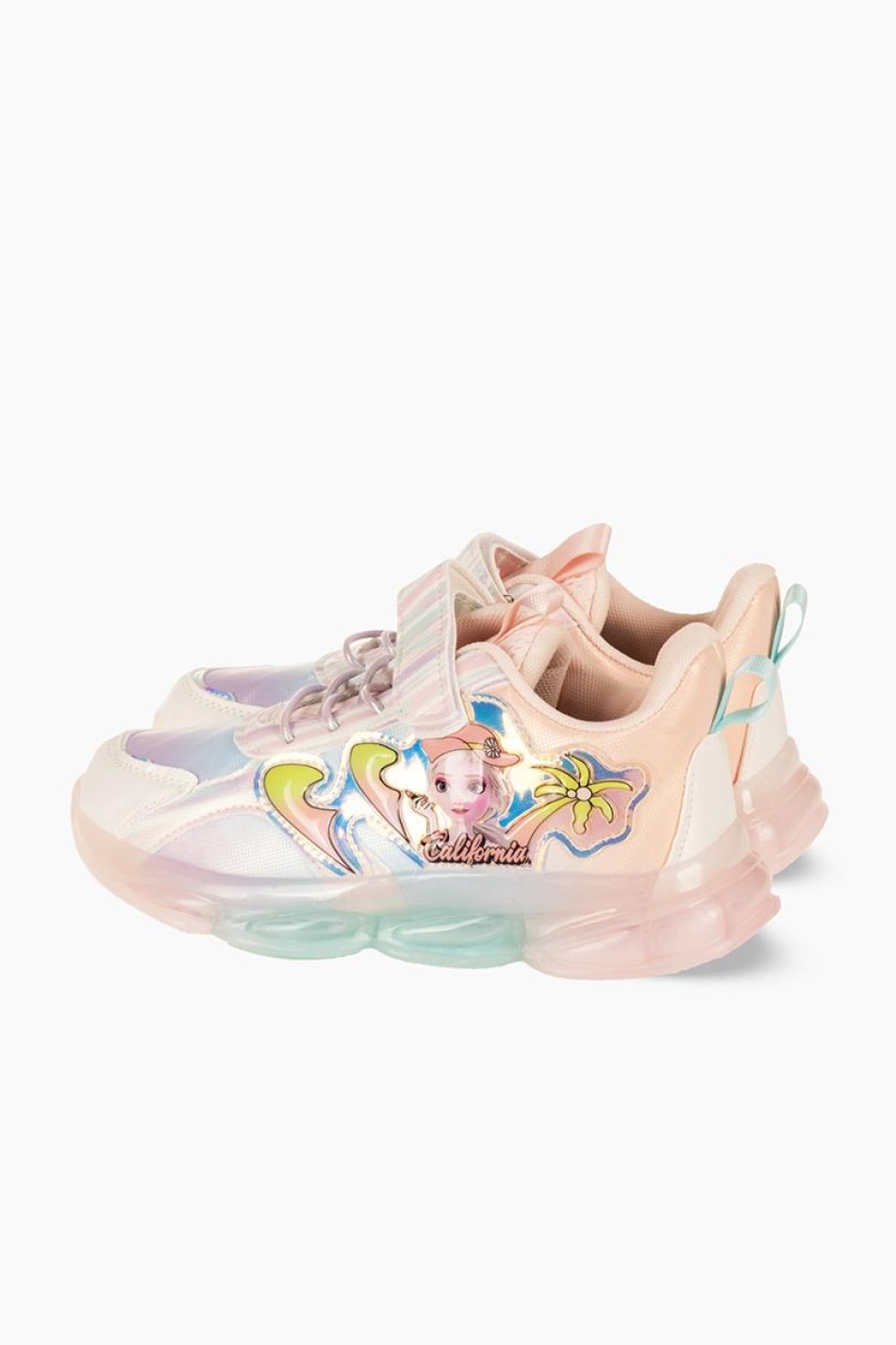 Sneakers για κορίτσι με χρώματα rainbow και διακοσμητικό σχέδιο ΡΟΖ Sneakers για κορίτσι με χρώματα rainbow και διακοσμητικό σχέδιο ΡΟΖ