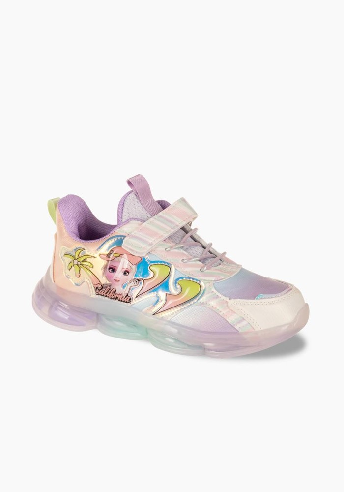 Sneakers για κορίτσι με χρώματα rainbow και διακοσμητικό σχέδιο ΜΩΒ