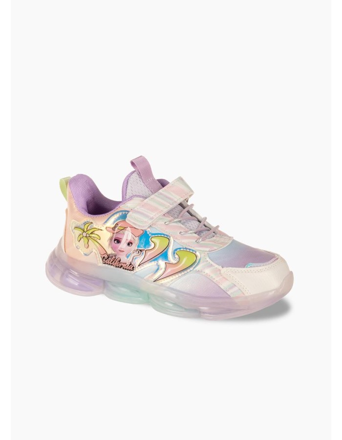 Sneakers για κορίτσι με χρώματα rainbow και διακοσμητικό σχέδιο ΜΩΒ